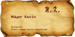 Máyer Kevin névjegykártya